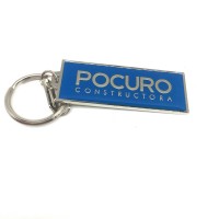 Custom Souvenir Logo Made Hard Enamel Metal Rectangular Keychain