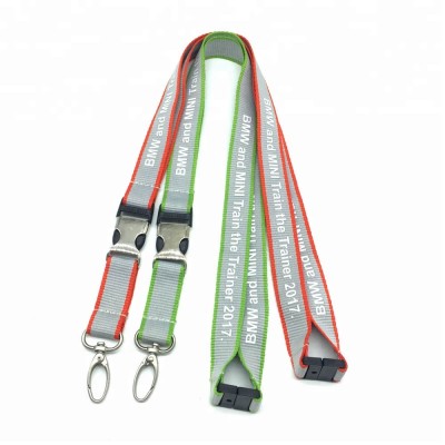 Secondary Colours Fabric Rainbow Neck Strap Polyester Custom Silk Screen Printing Lanyard