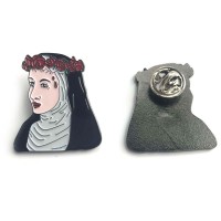 Factory Enamel Metal pin / flower women lapel pin with custom design