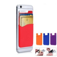 Custom Silicone Card Holder 3M Adhesive PVC Stick-on Credit Soft silicon Sticky credit Cell Phone Card Holder